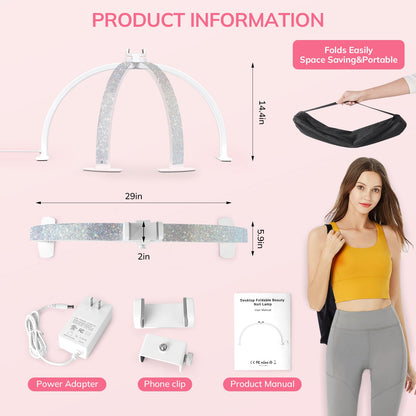 ArcGlow™ Half Moon Foldable Nail Lamp - Diamond - 3000–6000K Adjustable
