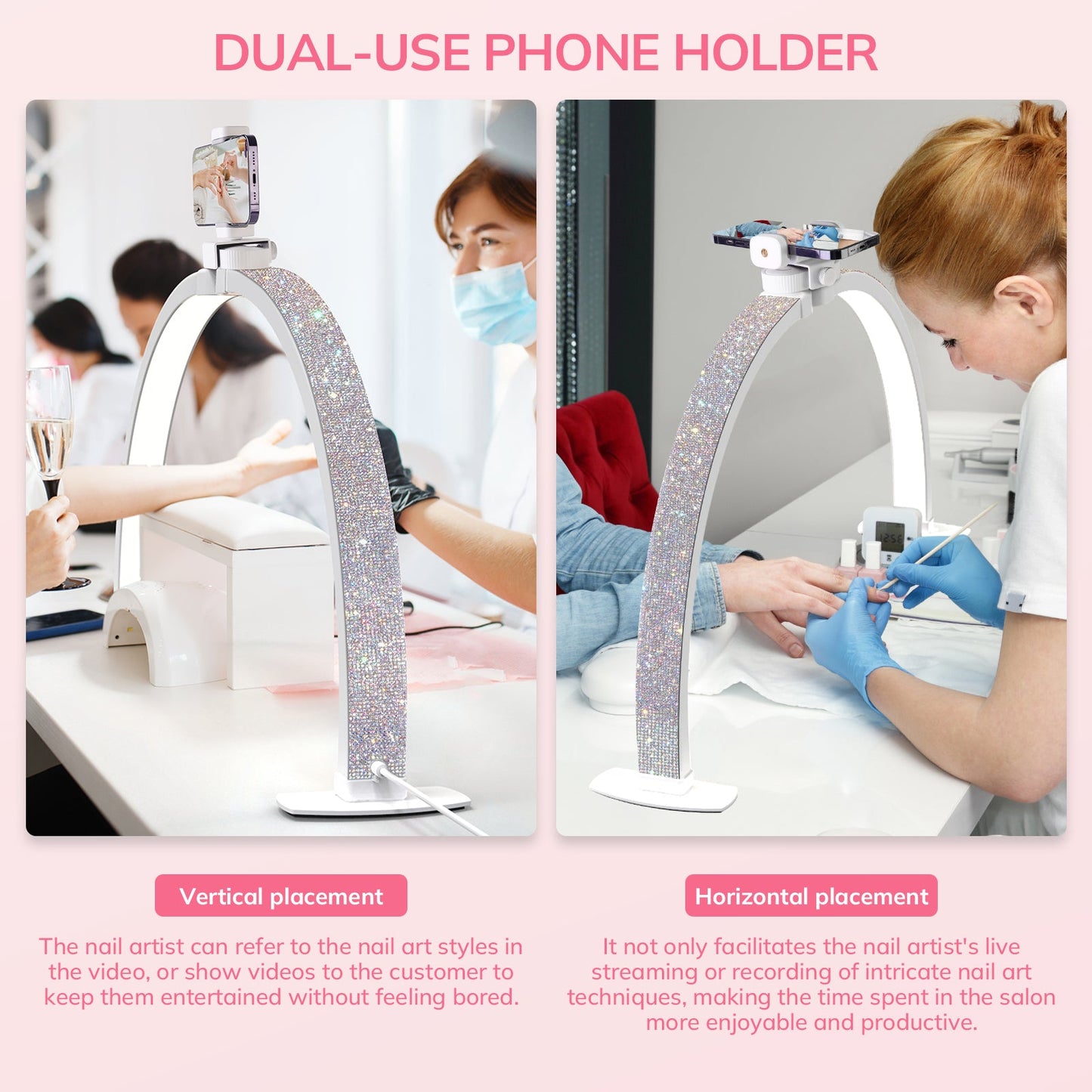 ArcGlow™ Half Moon Foldable Nail Lamp - Diamond - 3000–6000K Adjustable
