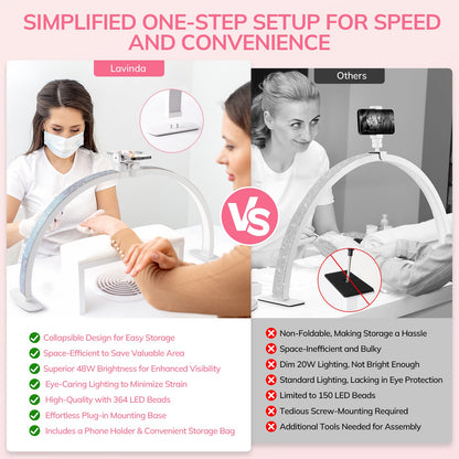 ArcGlow™ Half Moon Foldable Nail Lamp - Diamond - 3000–6000K Adjustable