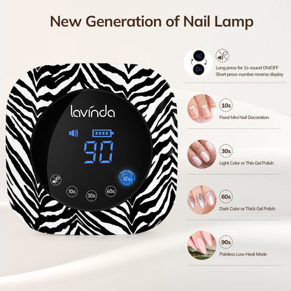Crown™ Nail Lamp & Wand™ Nail Drill Bundle – Zebra Print