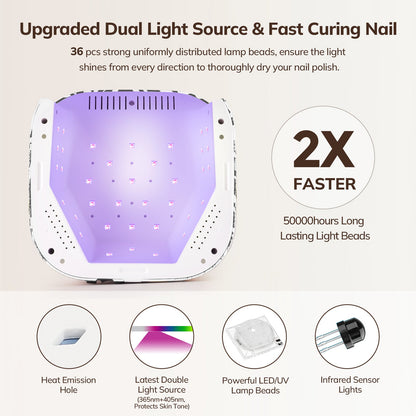Crown™ Nail Lamp & Wand™ Nail Drill Bundle – Zebra Print