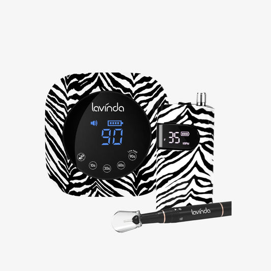 Crown™ Nail Lamp & Wand™ Nail Drill Bundle – Zebra Print