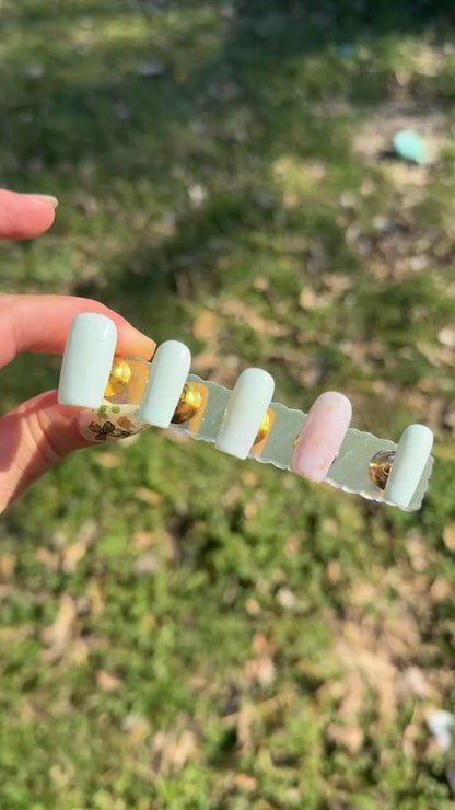 Minted Elegance Press-On Nails