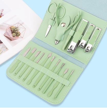 16-Piece Manicure Set – Nail Clippers & Grooming Kit with Case